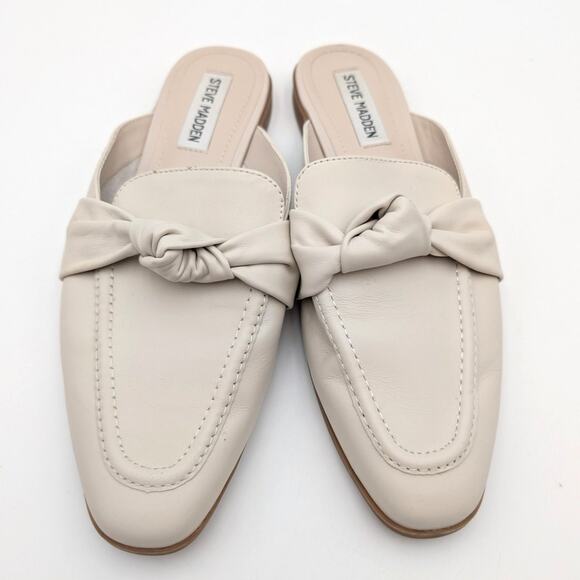 Steve Madden Chart Mule Flats Knotted Strap Women's Cream Size US8M EU38.5 - Picture 11 of 12